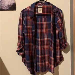American eagle boyfriend fit plaid shirt
